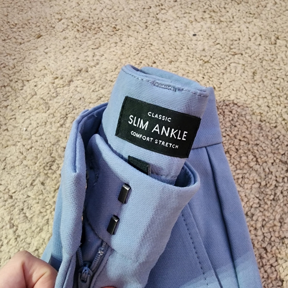 Beautiful Periwinkle Blue Slim Straight Trousers